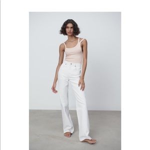 Asymmetrical knit zara bodysuit